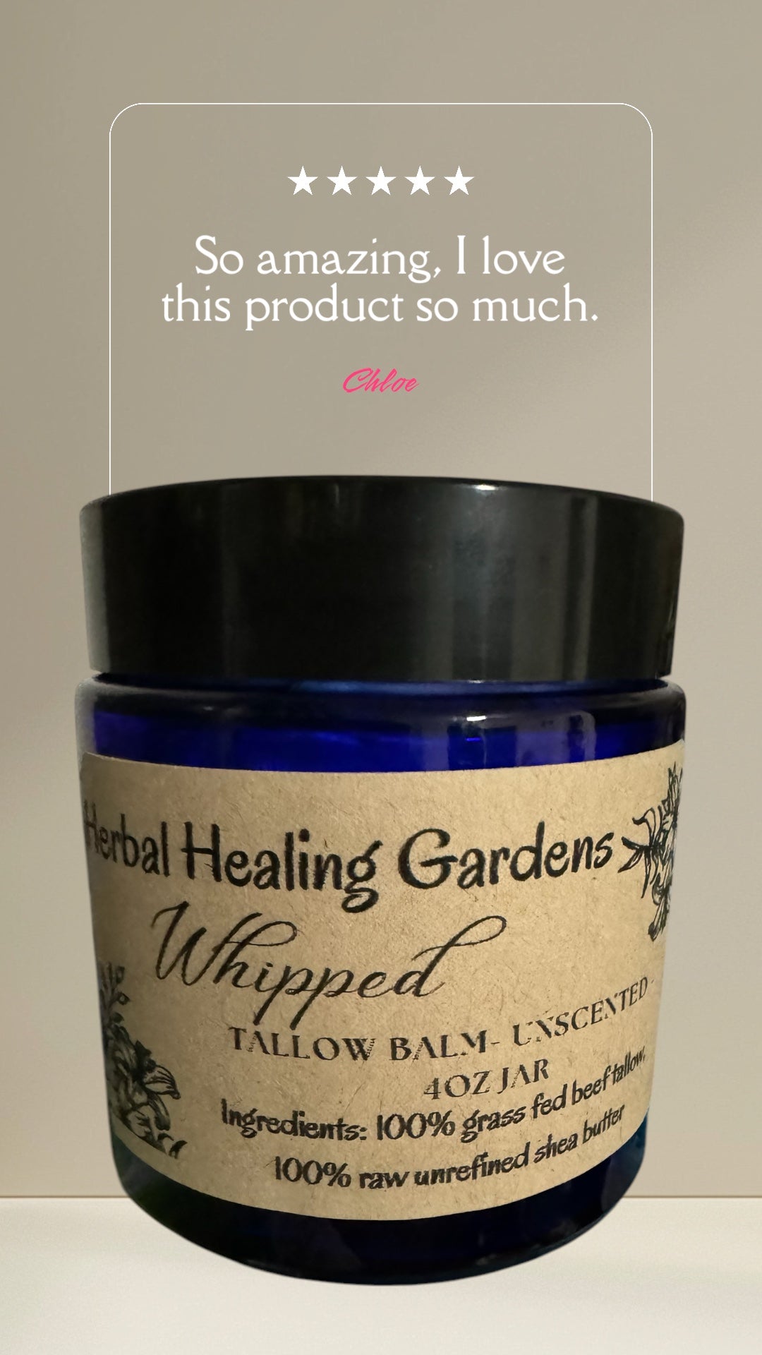 Whipped Tallow (100% Grass-Fed) - with Raw Shea Butter (100% Raw)