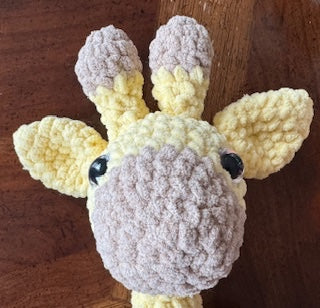 Crocheted Yellow and Tan Giraffe Plushie Stuffed Animal