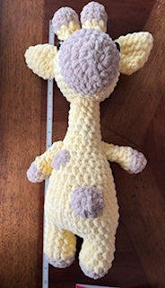 Crocheted Yellow and Tan Giraffe Plushie Stuffed Animal